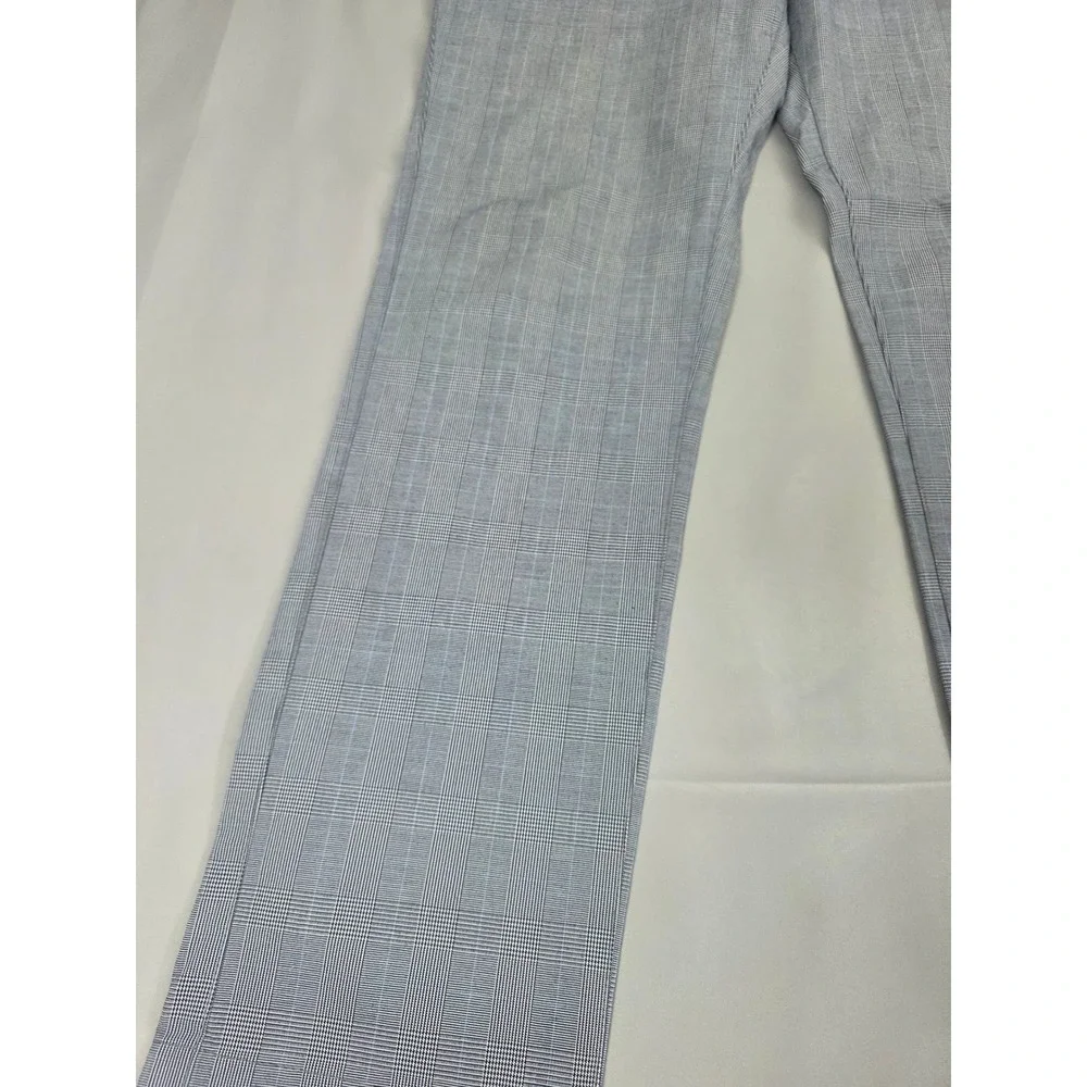 Banana Republic Aiden Fit Mens 34x32 Blue Glen Plaid Cotton Chino Pants Slim